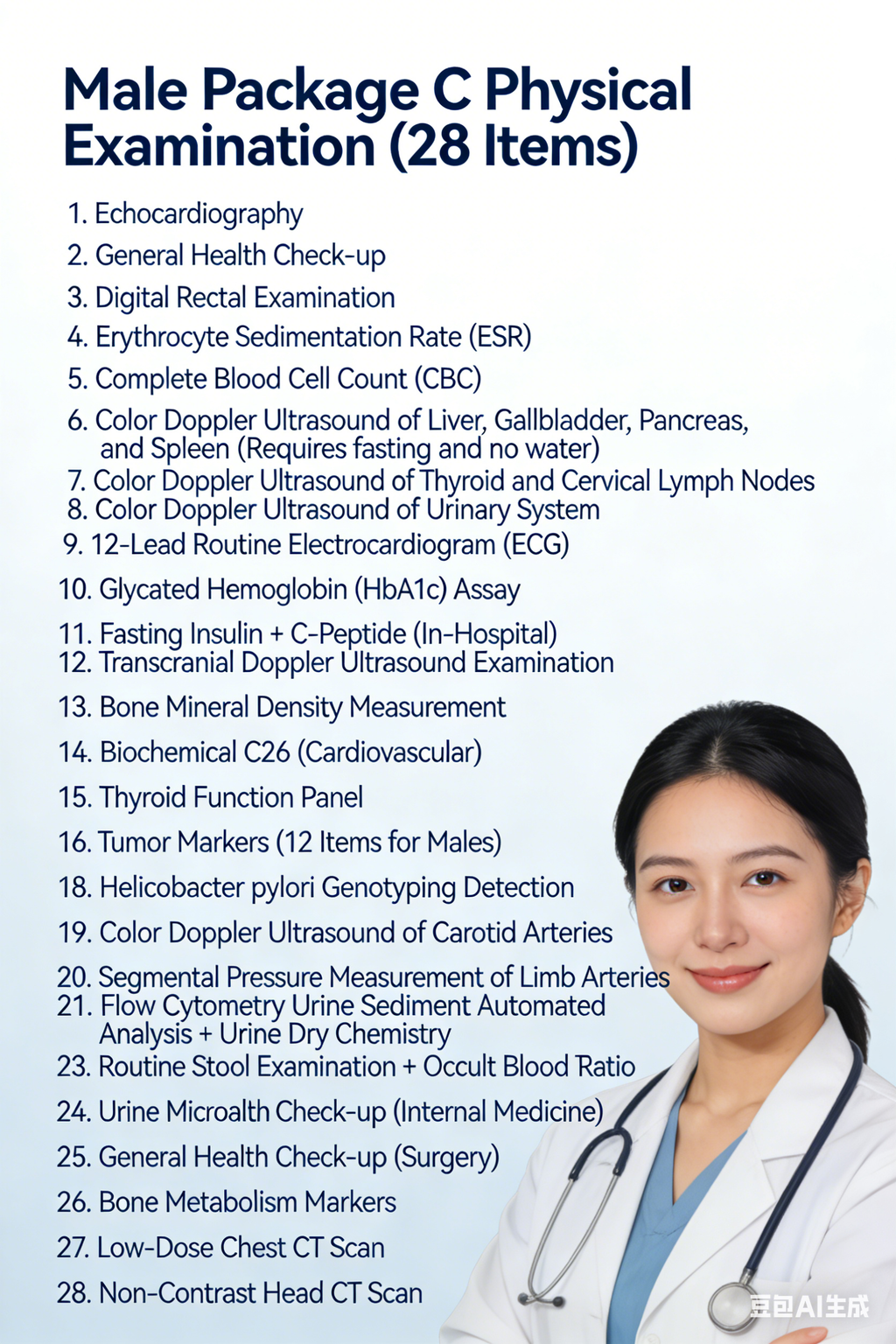 Male Package C Physical Examination （28 Items）